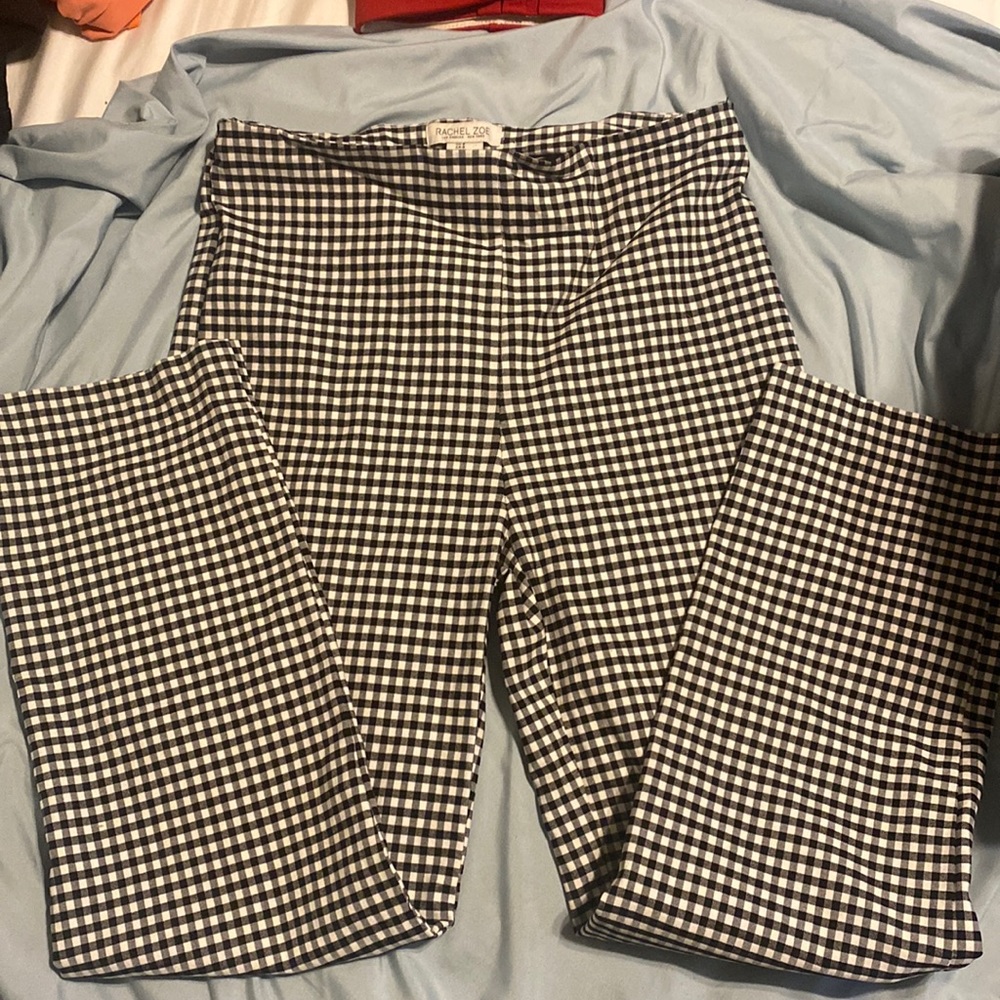 black and white rachel zoe plaid pants size 8